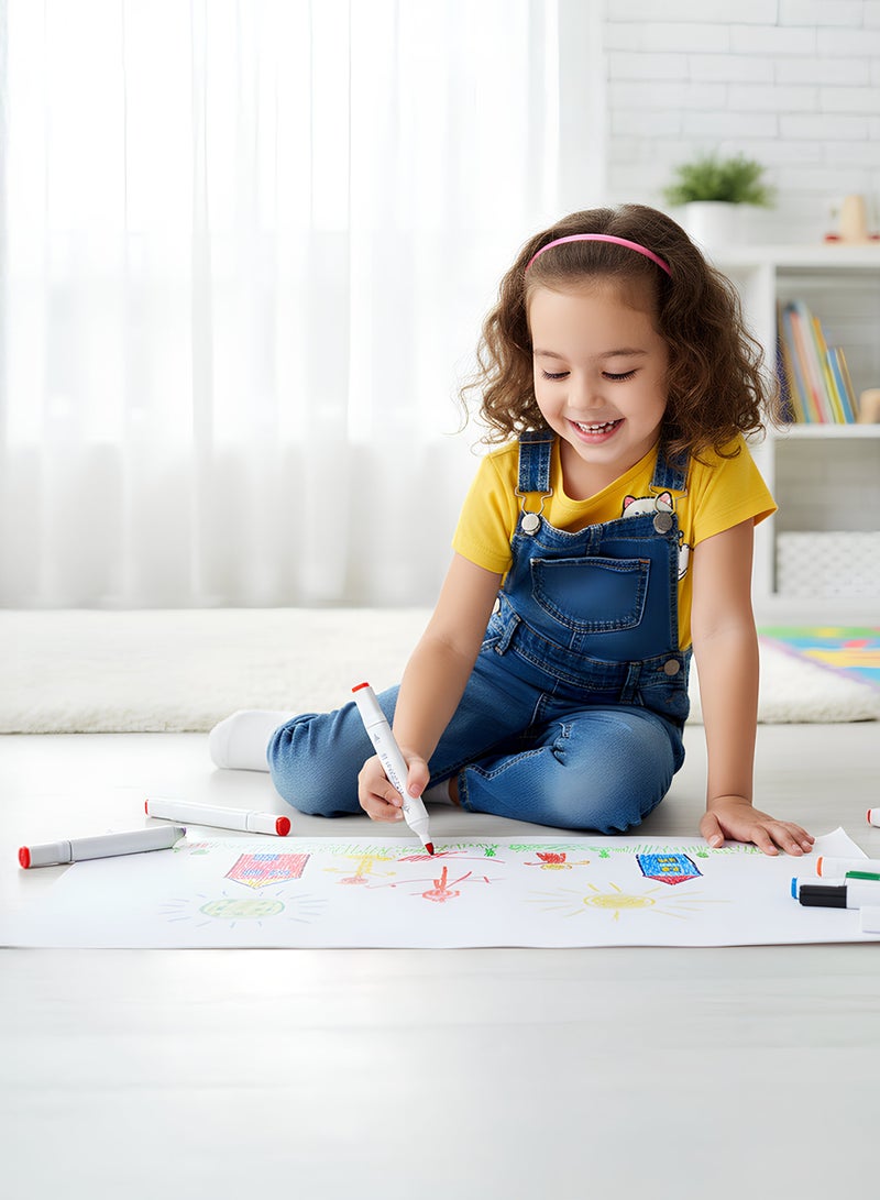 ماسكو طقم أقلام ماركر مزدوجة الرأس، 24 لونًا، رأس دقيق ورأس عريض، حبر عالي الجودة سريع الجفاف - Image 5